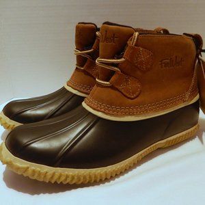 Farwest Duck Boots Leather Waterproof Brown Sz 9